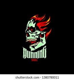 burning skull flame concept art 