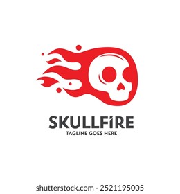 Burning skull logo design vector