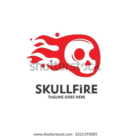 Burning skull logo design vector