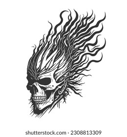 The burning skull symbol is a powerful representation used in motor club logos, tattoo designs, and clothing prints. It portrays a skull engulfed in flames, evoking a sense of rebellion and boldness