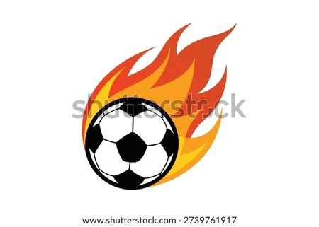 Burning Soccer Ball in a Blaze of Fire on white background