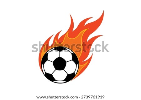 Burning Soccer Ball in a Blaze of Fire on white background