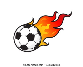 Burning Soccer Ball Flames Vector Illustration Stock Vector (Royalty ...