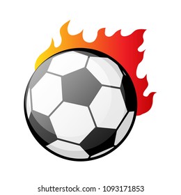 Burning Soccer ball in flames vector illustration