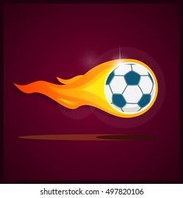 Burning soccer ball. Illustration on the theme of sport