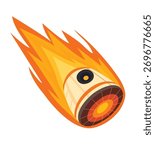 Burning spacecraft capsule entering atmosphere with flames. Space re-entry, space mission, futuristic aerospace technology and space exploration concept