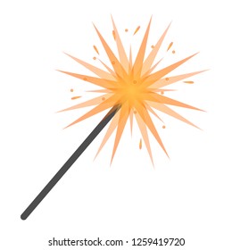 Burning sparkle icon. Cartoon of burning sparkle vector icon for web design isolated on white background