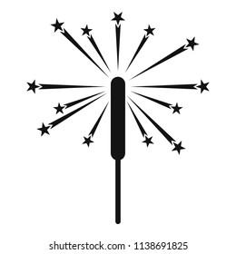 Burning sparkler icon. Simple illustration of burning sparkler vector icon for web design isolated on white background