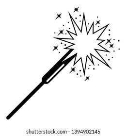Burning sparkler icon. Simple illustration of burning sparkler vector icon for web design isolated on white background