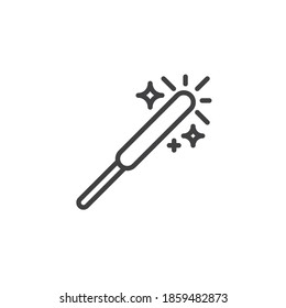 Burning sparkler line icon. linear style sign for mobile concept and web design. Happy New Year sparkler outline vector icon. Symbol, logo illustration. Vector graphics