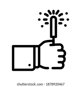 burning sparklers line icon vector. burning sparklers sign. isolated contour symbol black illustration