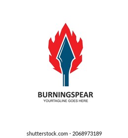 burning spear icon vector illustration concept design template