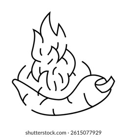 burning spice pepper vegetable line icon vector. burning spice pepper vegetable sign. isolated contour symbol black illustration