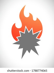 burning splash star with flame icon