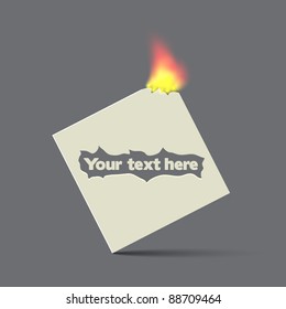 Burning sticky note