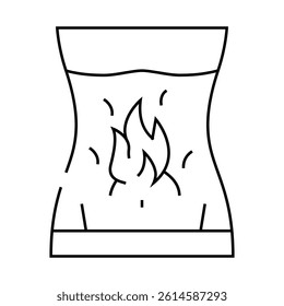 burning in stomach line icon vector. burning in stomach sign. isolated contour symbol black illustration