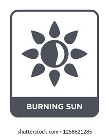 burning sun icon vector on white background, burning sun trendy filled icons from Meteorology collection, burning sun simple element illustration