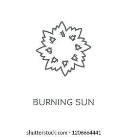 Burning Sun linear icon. Burning Sun concept stroke symbol design. Thin graphic elements vector illustration, outline pattern on a white background, eps 10.