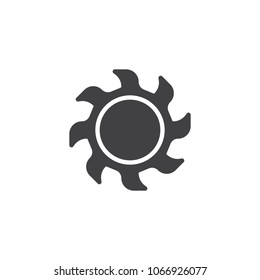 Burning sun vector icon. filled flat sign for mobile concept and web design. scorching sun simple solid icon. Symbol, logo illustration. Pixel perfect vector graphics