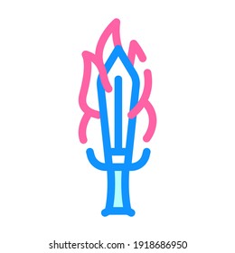 burning sword color icon vector. burning sword sign. isolated symbol illustration