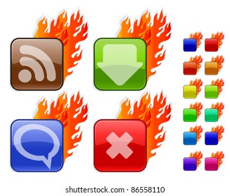 Grabando etiquetas e iconos. Vector.