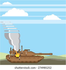 Burning Tank vector