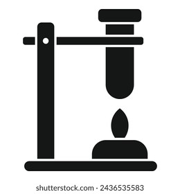 Burning test tube icon simple vector. Formula biology. Dna solitary material