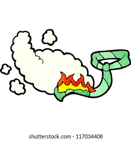 burning tie cartoon