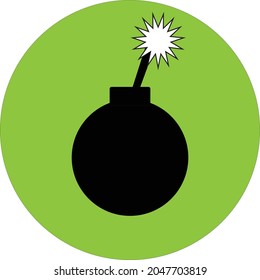 A burning timer fuse of a bomb