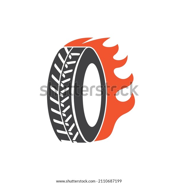 burning tire icon vector  illustration concept \
design template