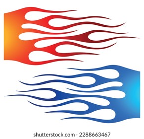 Burning tires and flame sports car decal vinyl sticker. Racing car speed fire flames vector art graphic. Side decoration for car, auto, truck, boat, suv, motorcycle.