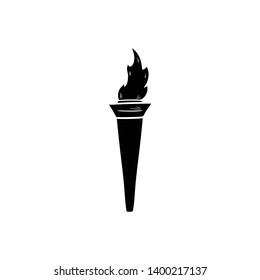 burning torch doodle vector icon drawing