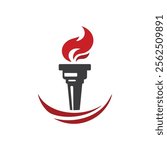 Burning Torch Fire Flame Logo Design