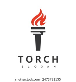 Burning Torch Fire Flame Logo Design