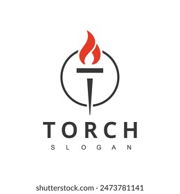 Burning Torch Fire Flame Logo Design