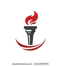 Burning Torch Fire Flame Logo Design