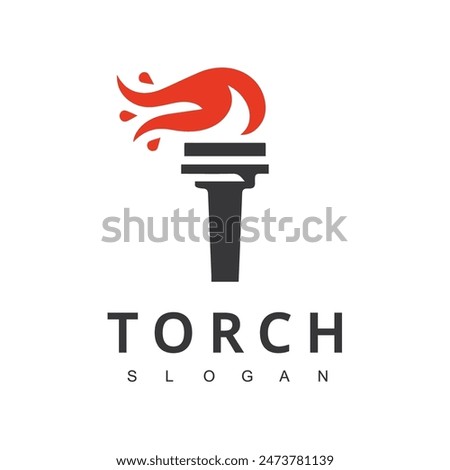 Burning Torch Fire Flame Logo Design