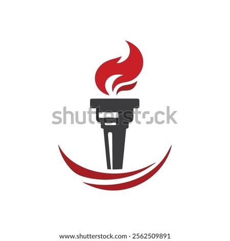 Burning Torch Fire Flame Logo Design