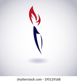 Burning torch icon. Vector EPS10