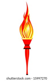 Burning torch. An illustration of a burning torch.