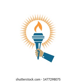 burning torch illustration vector design