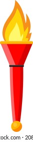 Burning torch, illustration, vector on a white background.