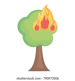 Burning tree cartoon