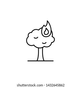 Burning tree, firefighter icon. Element of firefighter icon. Thin line icon for website design and development, app development