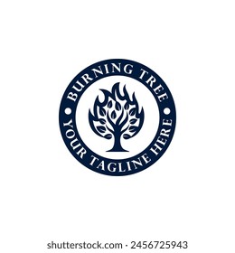 Burning tree logo vector illustration