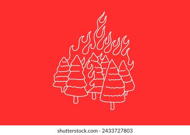 Burning Trees in a Forest Fire