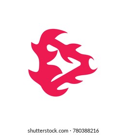burning triangle logo vector