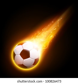 burning vector football/soccer ball illustration