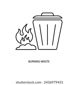 burning waste concept line icon. Simple element illustration. burning waste concept outline symbol design.