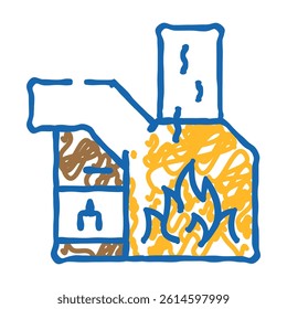 burning waste doodle icon sketch vector. burning waste sign. isolated symbol illustration